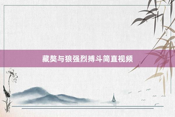 藏獒与狼强烈搏斗简直视频